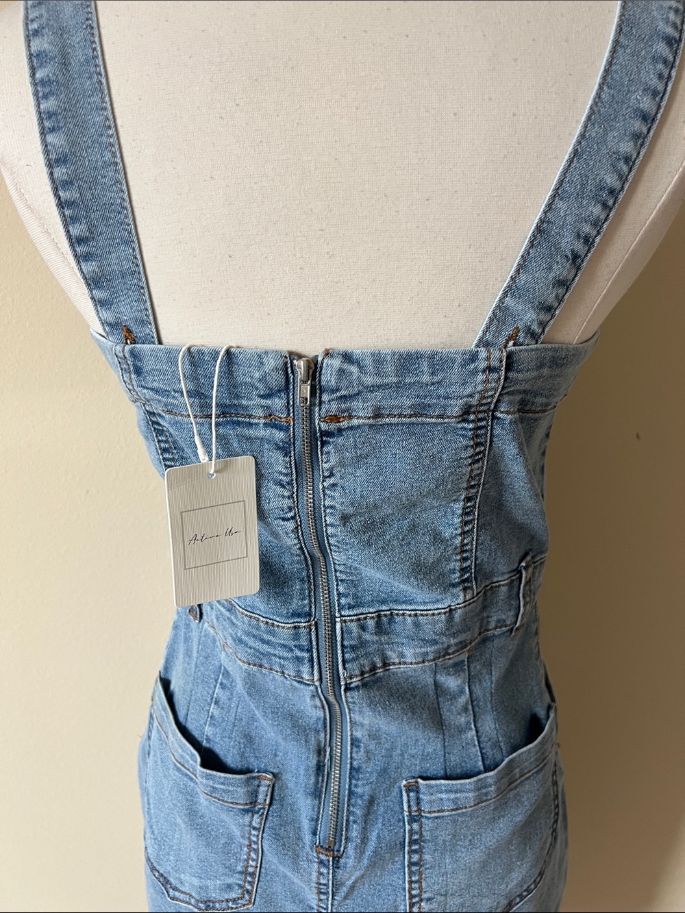 Active USA Light Blue Denim Button-Front Mini Dress - Picture 5 of 5